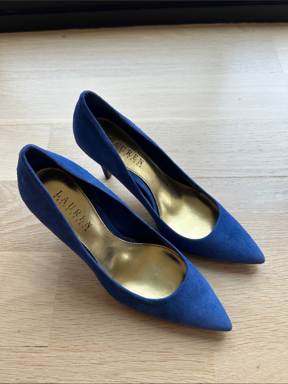 Lauren Ralph Lauren Cobalt Suede Pointed-Toe Pumps